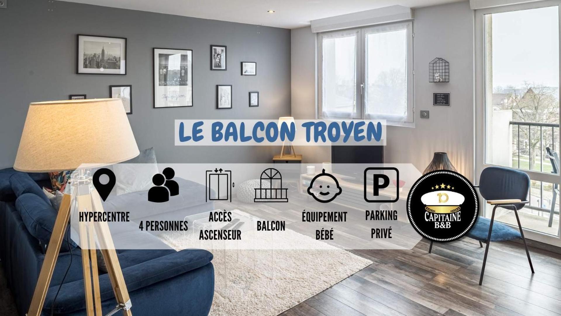 トロワLe Balcon Troyen - Proche Hypercentre - 4 Pers.アパートメント エクステリア 写真